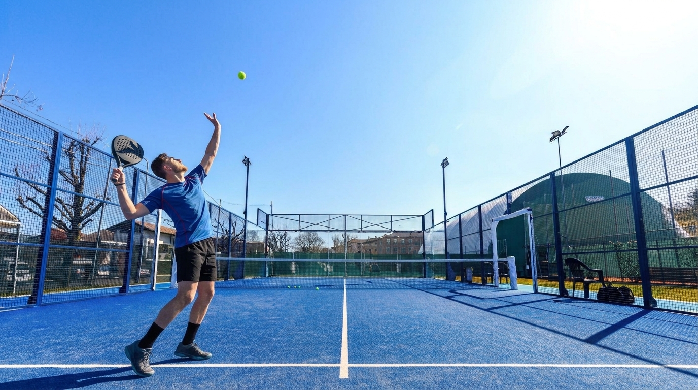 Padelspiller i Zilenzo sportstøj på udendørs bane